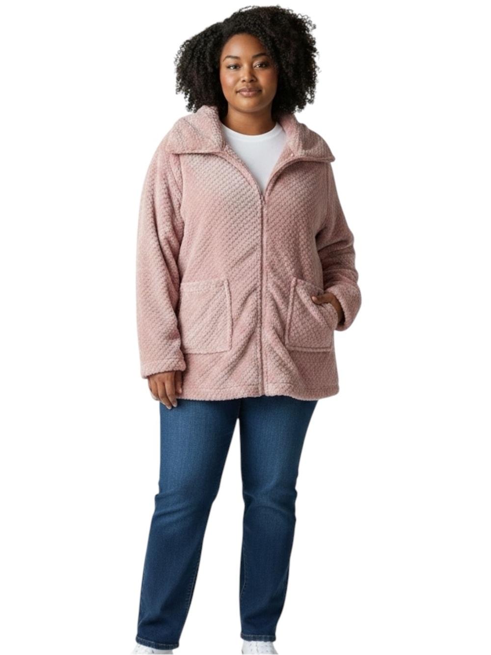 PEACE LOVE & DREAMS Lightweight Textured Jacket in Dusty Pink Size 3X — NWT - Picture 2 of 13